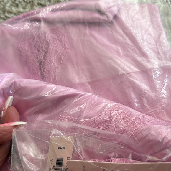 VS  this is a beautiful long  with lace slip Size is Medium color is lilac. - Picture 3 of 4